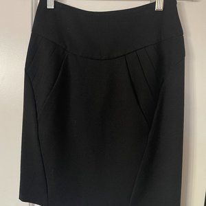 Baraschi (Anthropologie) Black Pencil skirt with gorgeous pleating detail
